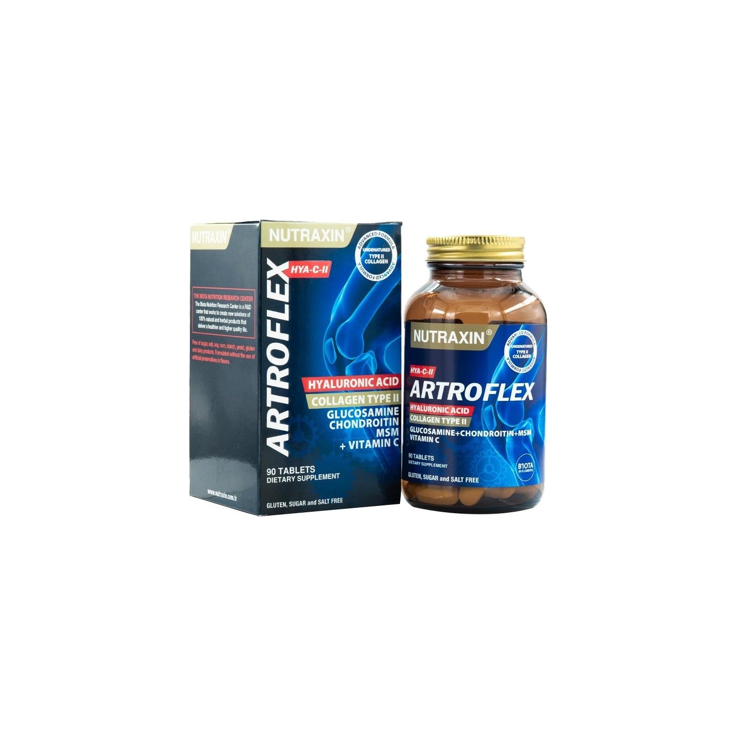Nutraxin Artroflex HYA-C-II 90 TabletTip II Collagen, Glukozamin, MSM, Hyaluronik Asit - MALLTURK