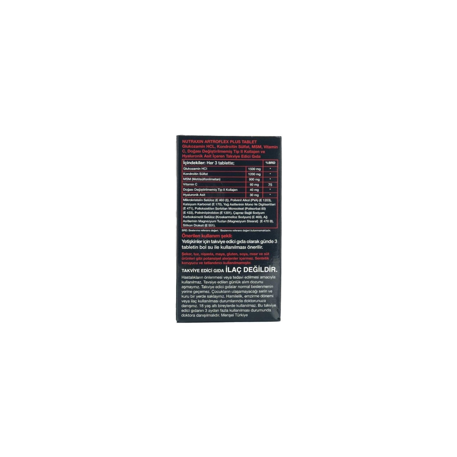 Nutraxin Artroflex HYA-C-II 90 TabletTip II Collagen, Glukozamin, MSM, Hyaluronik Asit - MALLTURK