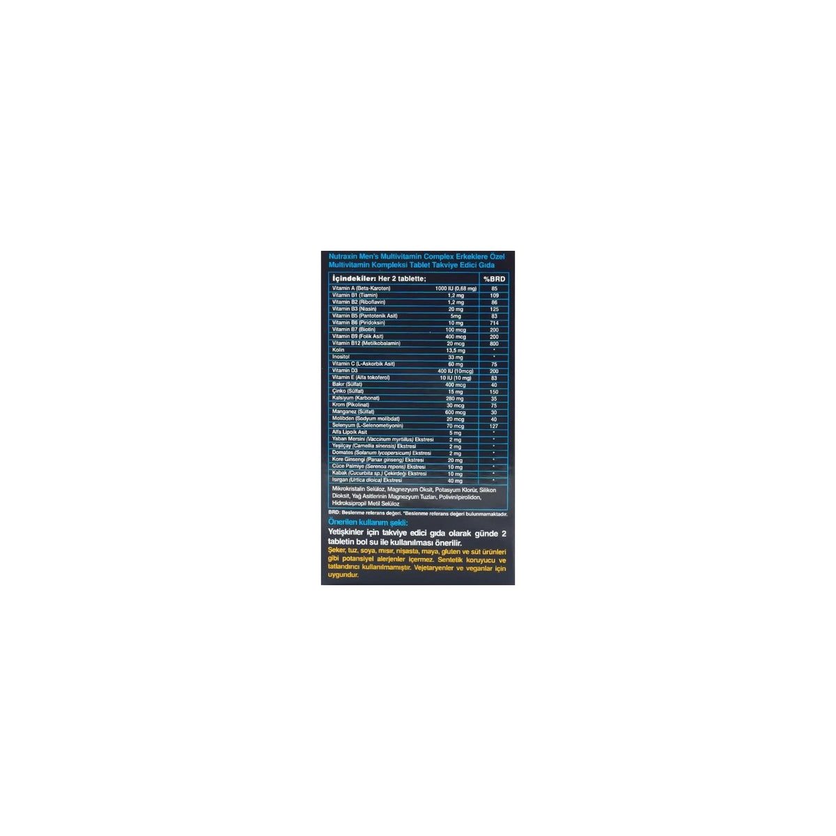Nutraxin Biotin 5000 mcg 30 Tablet | Yuksek Potens B7 Vitamin - MALLTURK