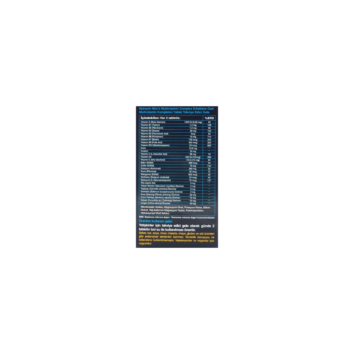Nutraxin Biotin 5000 mcg 30 Tablet | Yuksek Potens B7 Vitamin - MALLTURK