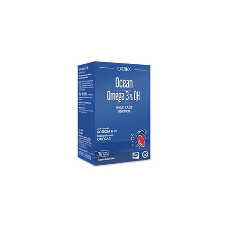 Orzax Ocean Omega 3 and QH Fish Oil 30 Capsule - MALLTURK