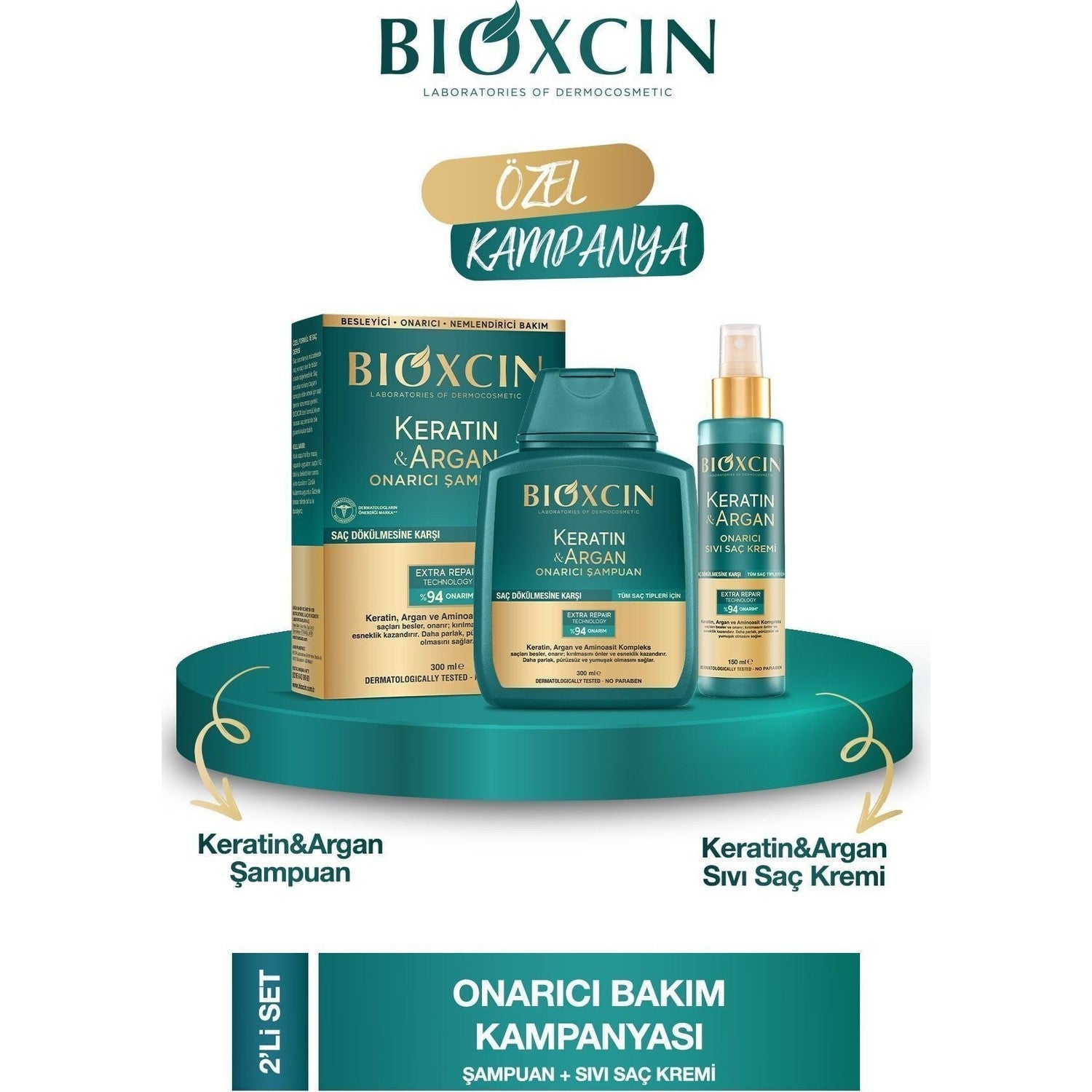 Bioxcin Keratin and Argan Hair Care Set