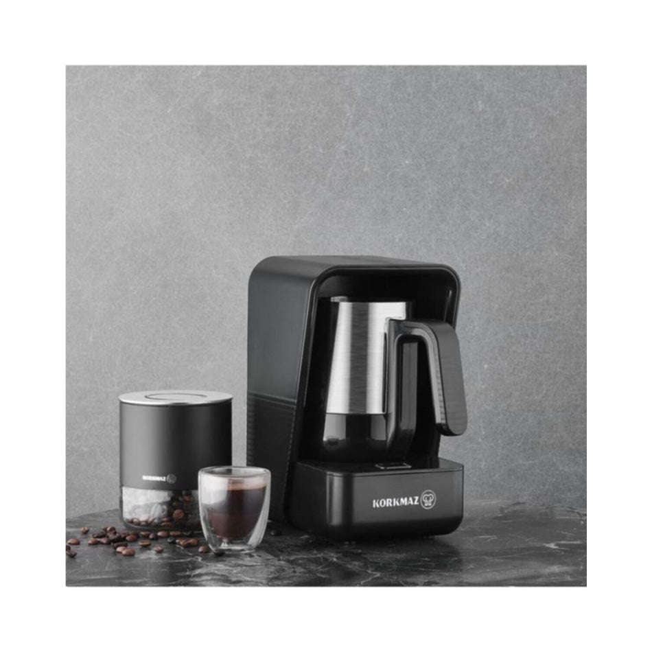 Korkmaz Moderna Automatic Coffee Maker, Gray, 5-Cup Capacity - MALLTURK