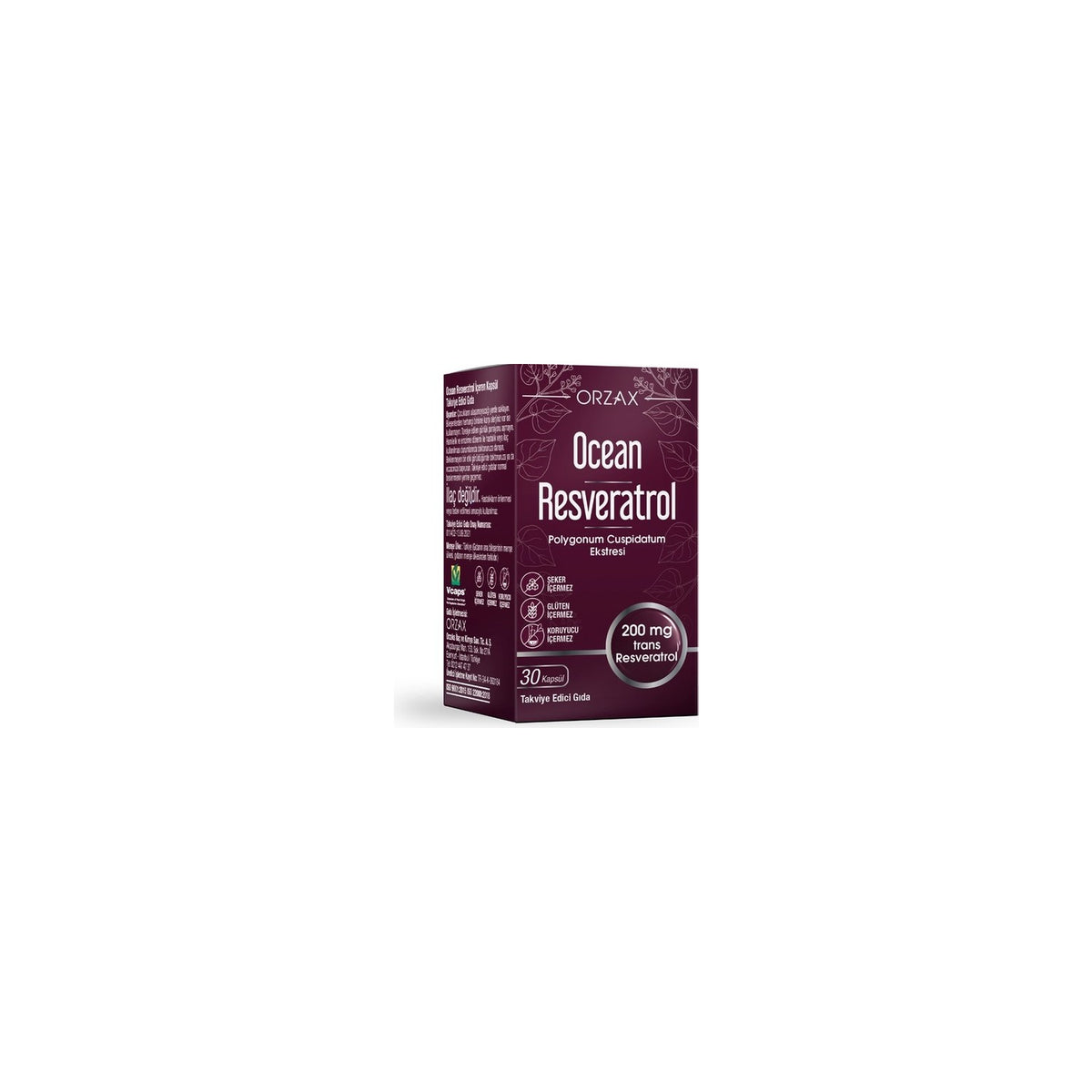 Orzax Ocean Resveratrol 200 mg 30 Capsule - MALLTURK