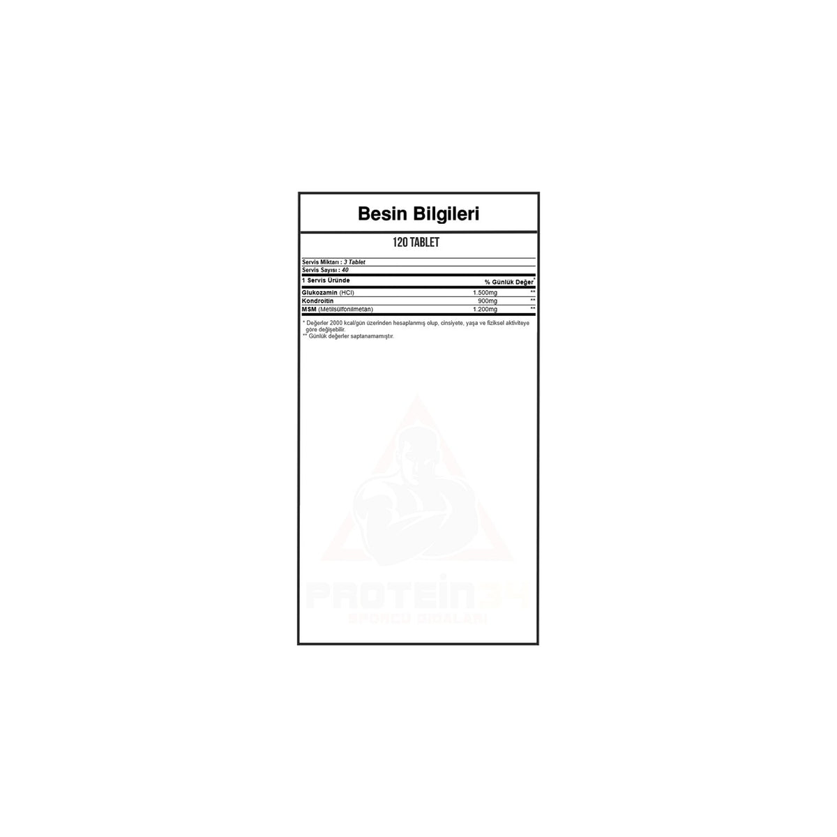 Hardline Nutrition Hardline Glucosamine Chondroitin Msm 120 Tablet Glucosamine - MALLTURK