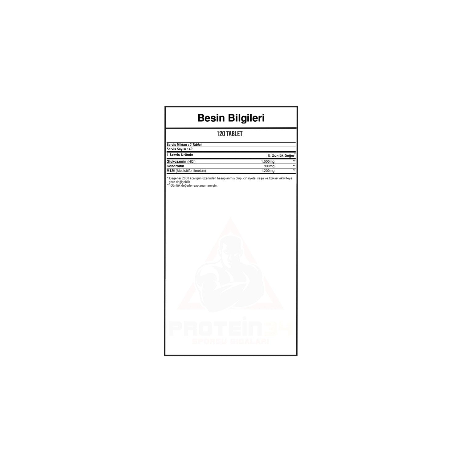 Hardline Nutrition Hardline Glucosamine Chondroitin Msm 120 Tablet Glucosamine - MALLTURK