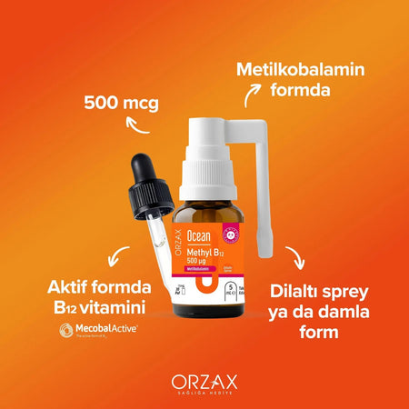 Orzax Ocean Methyl B12 1000 Mcg Spray 10 ml - MALLTURK