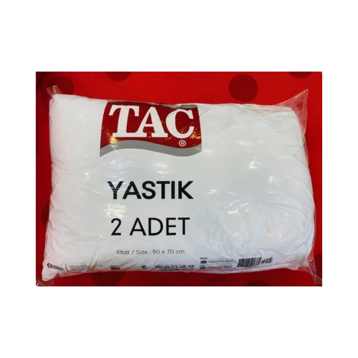 Tac Allday 50 x 70 cm White Silicone Pillow, Medium Firmness, with Microfiber Outer Material, Set of 2 - MALLTURK