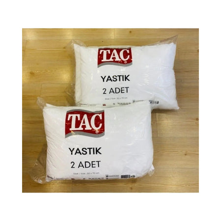 Tac Allday 50 x 70 cm White Silicone Pillow, Medium Firmness, with Microfiber Outer Material, Set of 2 - MALLTURK