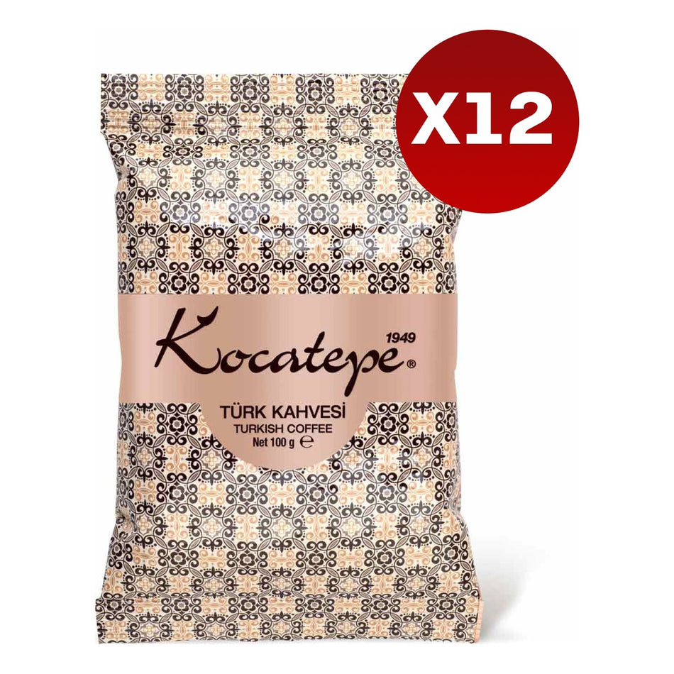 Kocatepe Coffee Turkish Coffee 100 gr Foil Pack of 12 Medium Roast Traditional Flavor - MALLTURK