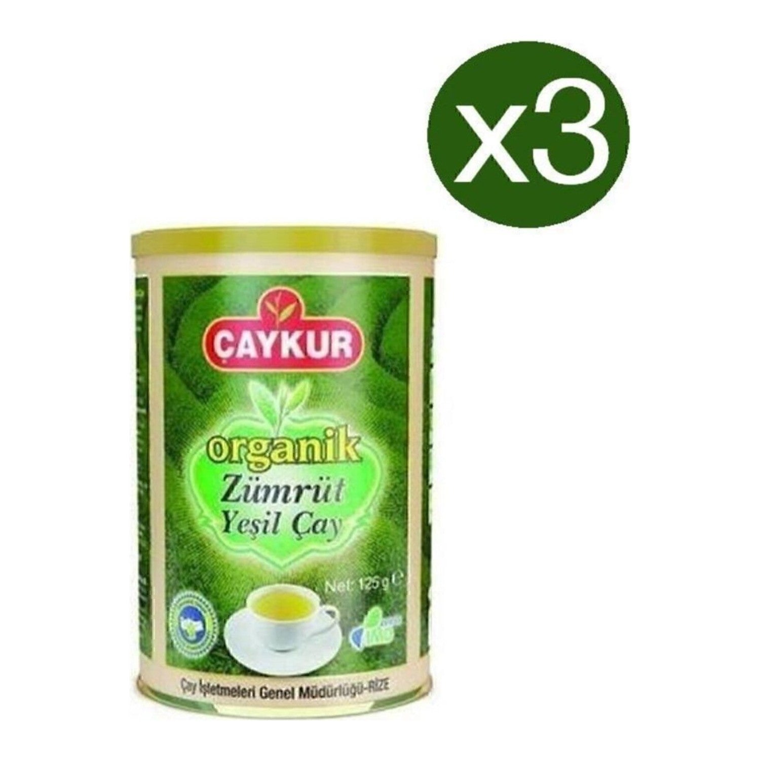 Caykur Organik Zumrut green tea 125 g x 3 pieces black tea Icerikli flavorful - MALLTURK