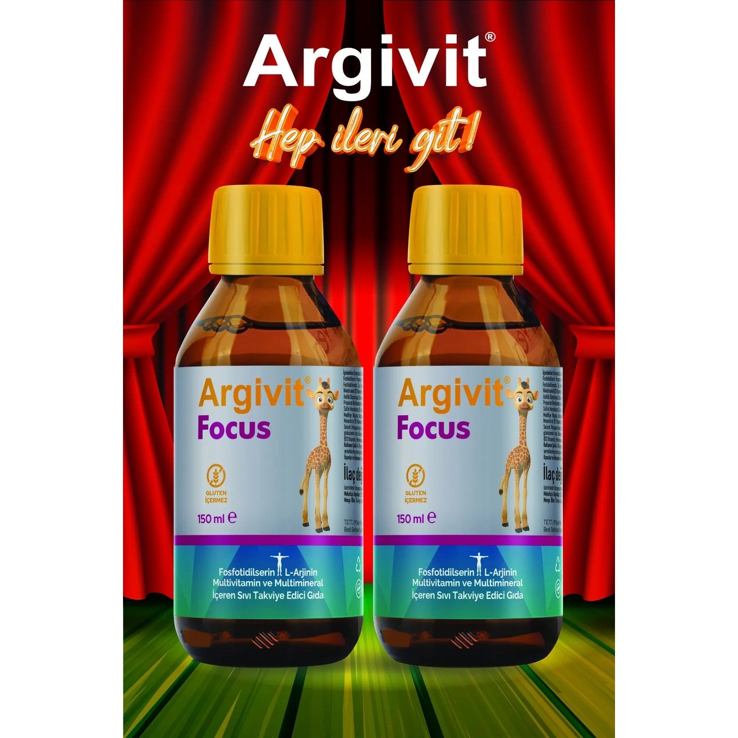 Argivit Focus 2 Pieces Syrup 150 ml Fosfatidilserin l-Arjinin Multivitamin and Multimineral Turkey Origin - MALLTURK