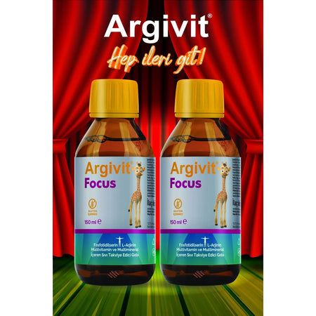 Argivit Focus 2 Pieces Syrup 150 ml Fosfatidilserin l-Arjinin Multivitamin and Multimineral Turkey Origin - MALLTURK