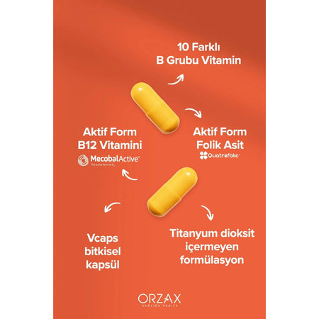 Orzax Ocean B Complex 50 Capsule Unflavored Dietary Supplement - MALLTURK
