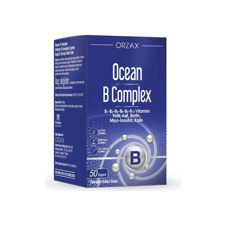 Orzax Ocean B Complex 50 Capsule Unflavored Dietary Supplement - MALLTURK