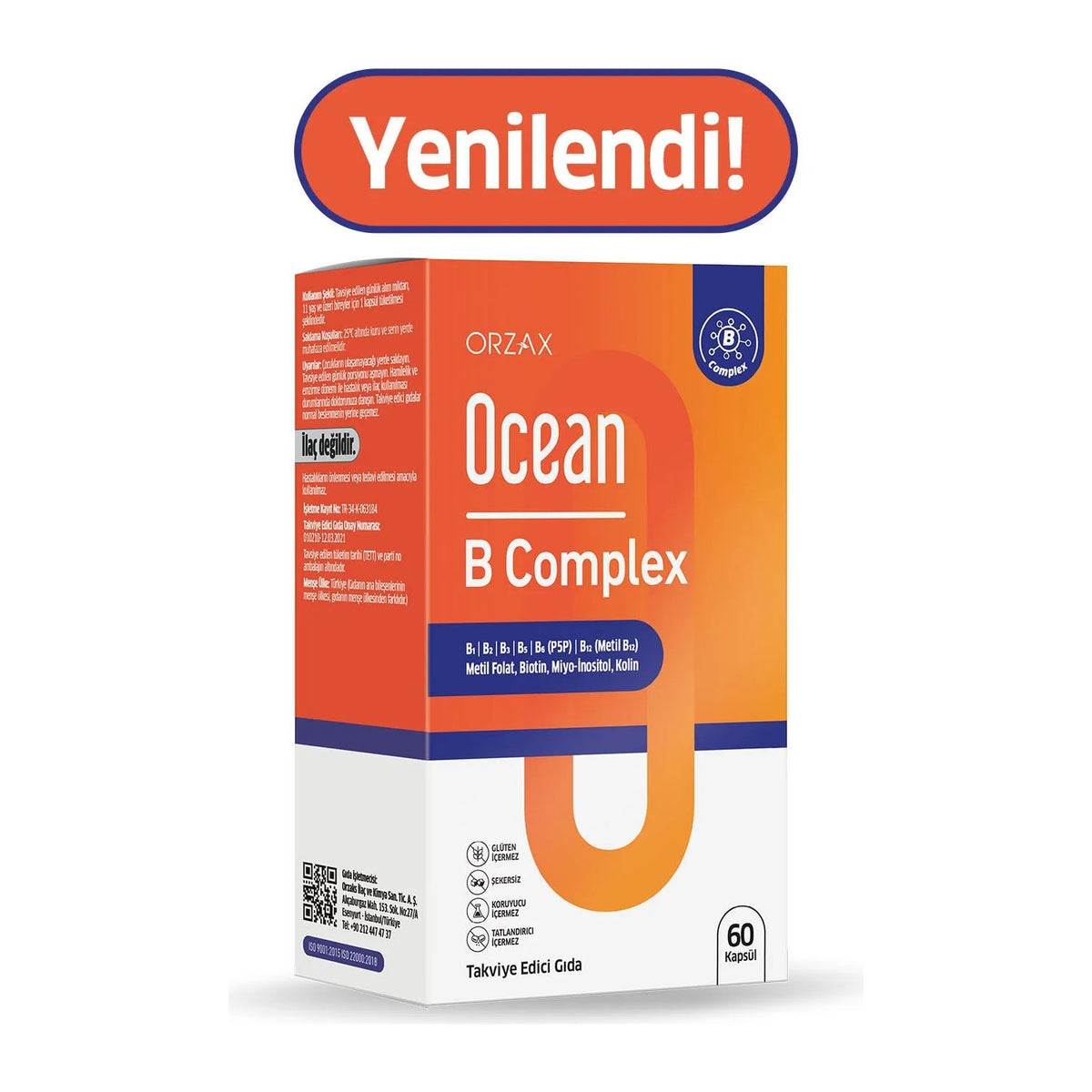 Orzax Ocean B Complex 50 Capsule Unflavored Dietary Supplement - MALLTURK