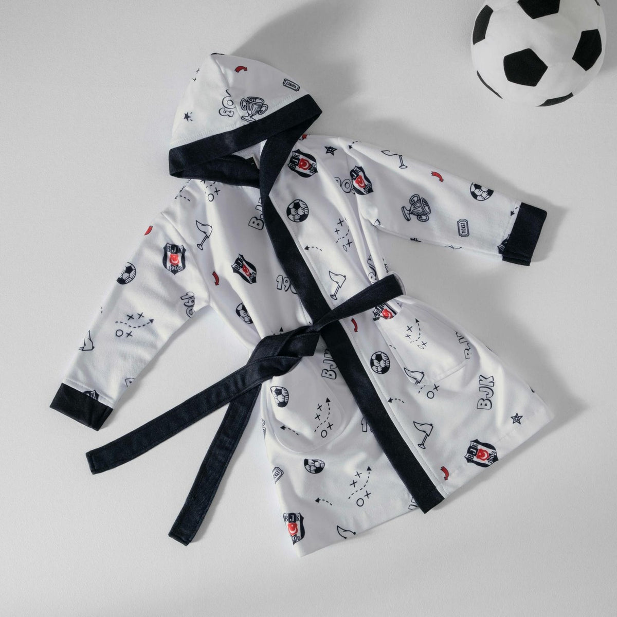 Tac New Season Licensed Besiktas Hooded Baby Bathrobe (4-6 Years) - MALLTURK