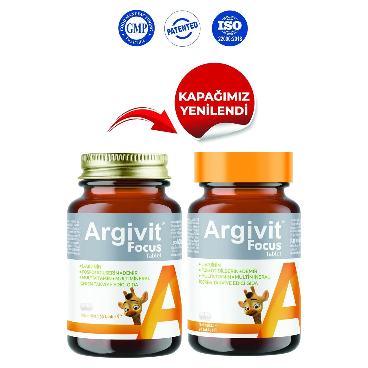 Argivit Focus L-Arjinin Fosfotidilserin Multivitamin and Multimineral 30 Sachet Turkey Origin - MALLTURK