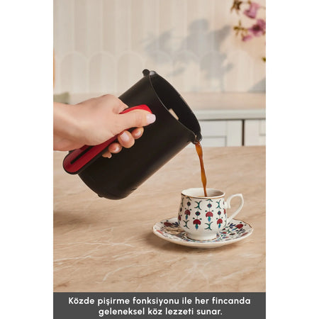Karaca Hatir Neo Automatic Turkish Coffee Maker, Cranberry Red - MALLTURK