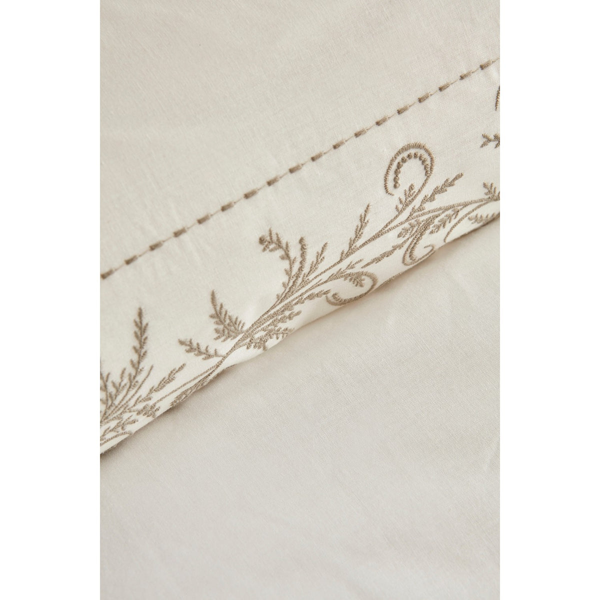 Karaca Home Maisa Double Embroidered Duvet Cover Set Beige - MALLTURK