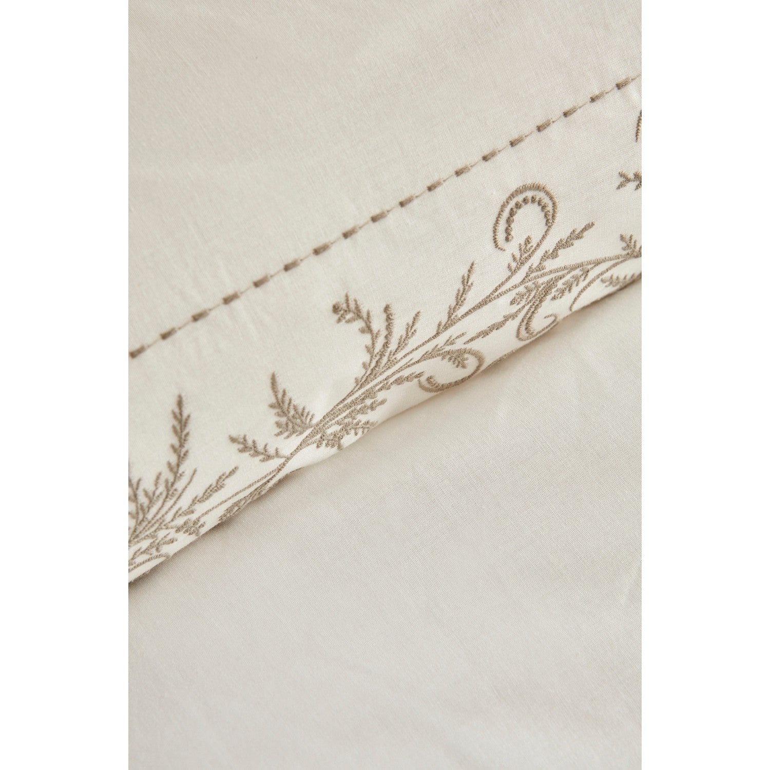 Karaca Home Maisa Double Embroidered Duvet Cover Set Beige - MALLTURK