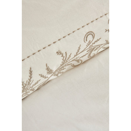 Karaca Home Maisa Double Embroidered Duvet Cover Set Beige - MALLTURK