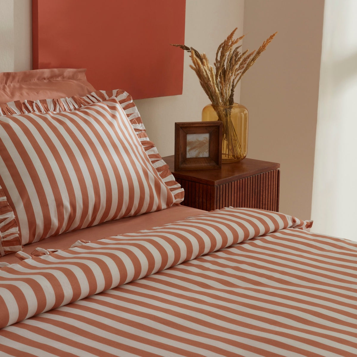 Karaca Home Ripple Double Duvet Cover Set Orange - MALLTURK