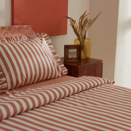 Karaca Home Ripple Double Duvet Cover Set Orange - MALLTURK