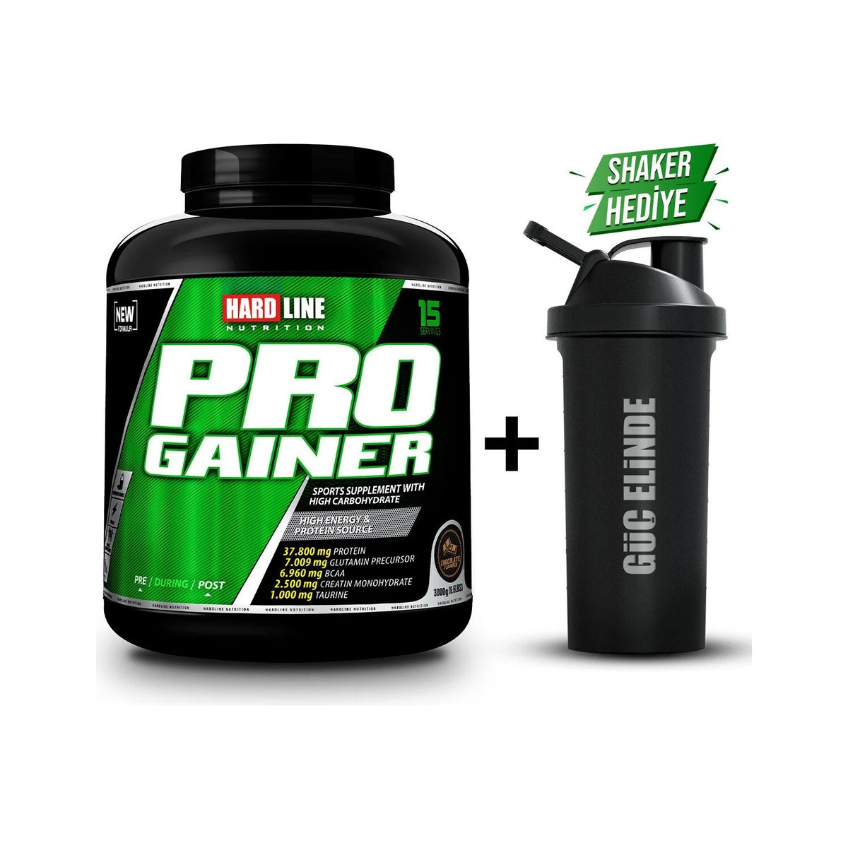 Hardline Nutrition Progainer 3000 gr Banana Flavored High Carbohydrate Sports Nutrition with Vitamin B12 Made in Türkiye - MALLTURK