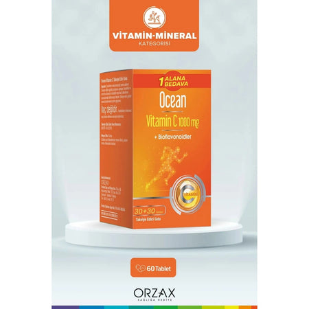 Orzax Ocean Vitamin C 1000 mg 30+30 Tablet 1 Alana 1 Bedava - MALLTURK