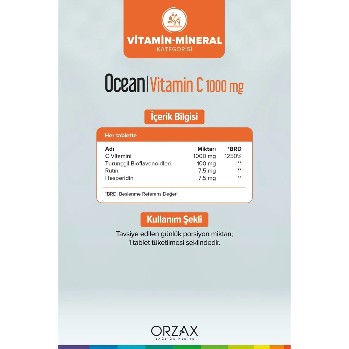 Orzax Ocean Vitamin C 1000 mg 30+30 Tablet 1 Alana 1 Bedava - MALLTURK