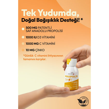 BEE'O Propolis Zinc D3+C Vitamin Shot 12 Pieces - MALLTURK