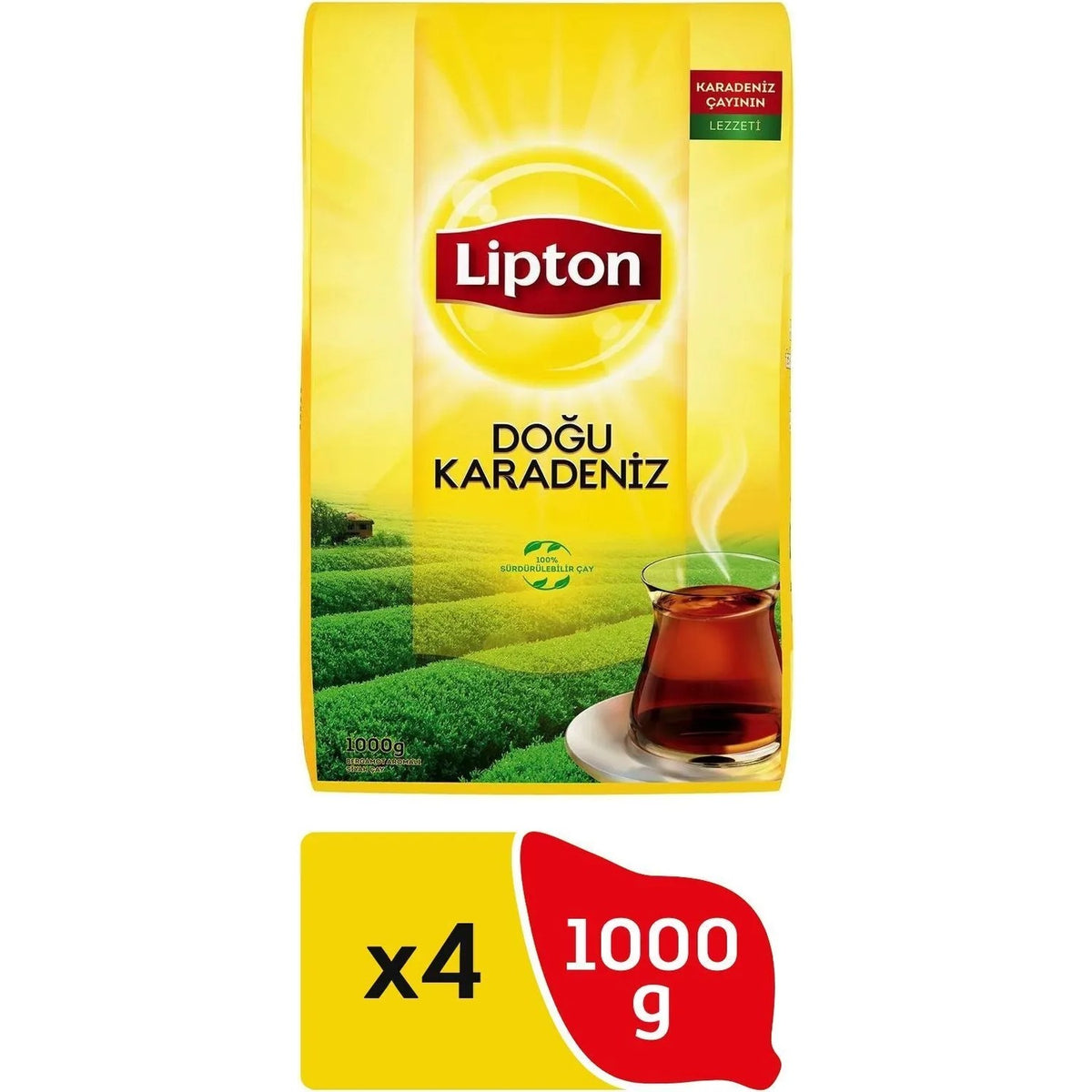 Lipton Dogu Karadeniz 1000 g x 4 bergamot flavored black tea Kalitesi with natural flavor - MALLTURK