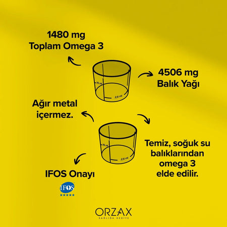 Orzax Ocean Omega 3 Fish Oil Surubu 150 ml Lemon Flavor Turkey Origin For Children - MALLTURK