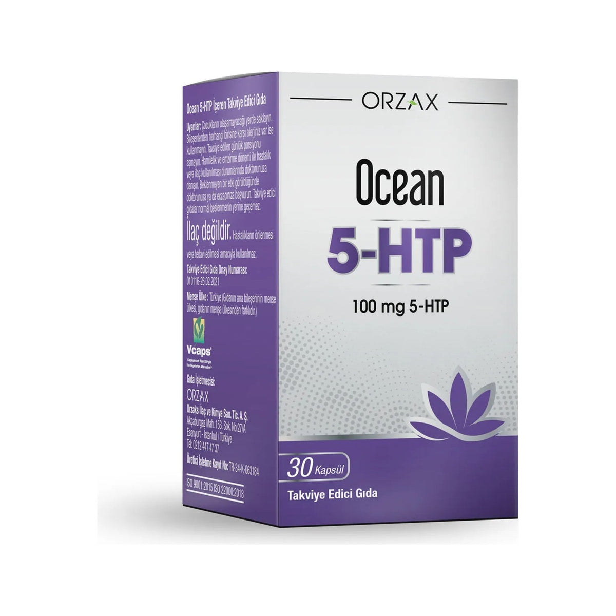 Orzax Ocean 5-HTP 100 mg 30 Capsule - MALLTURK