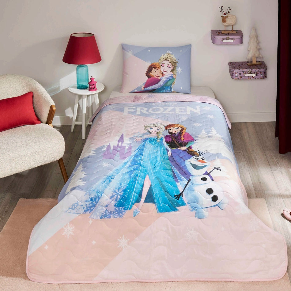 Tac Licensed Disney Frozen Winter Single Bedspread Set - MALLTURK