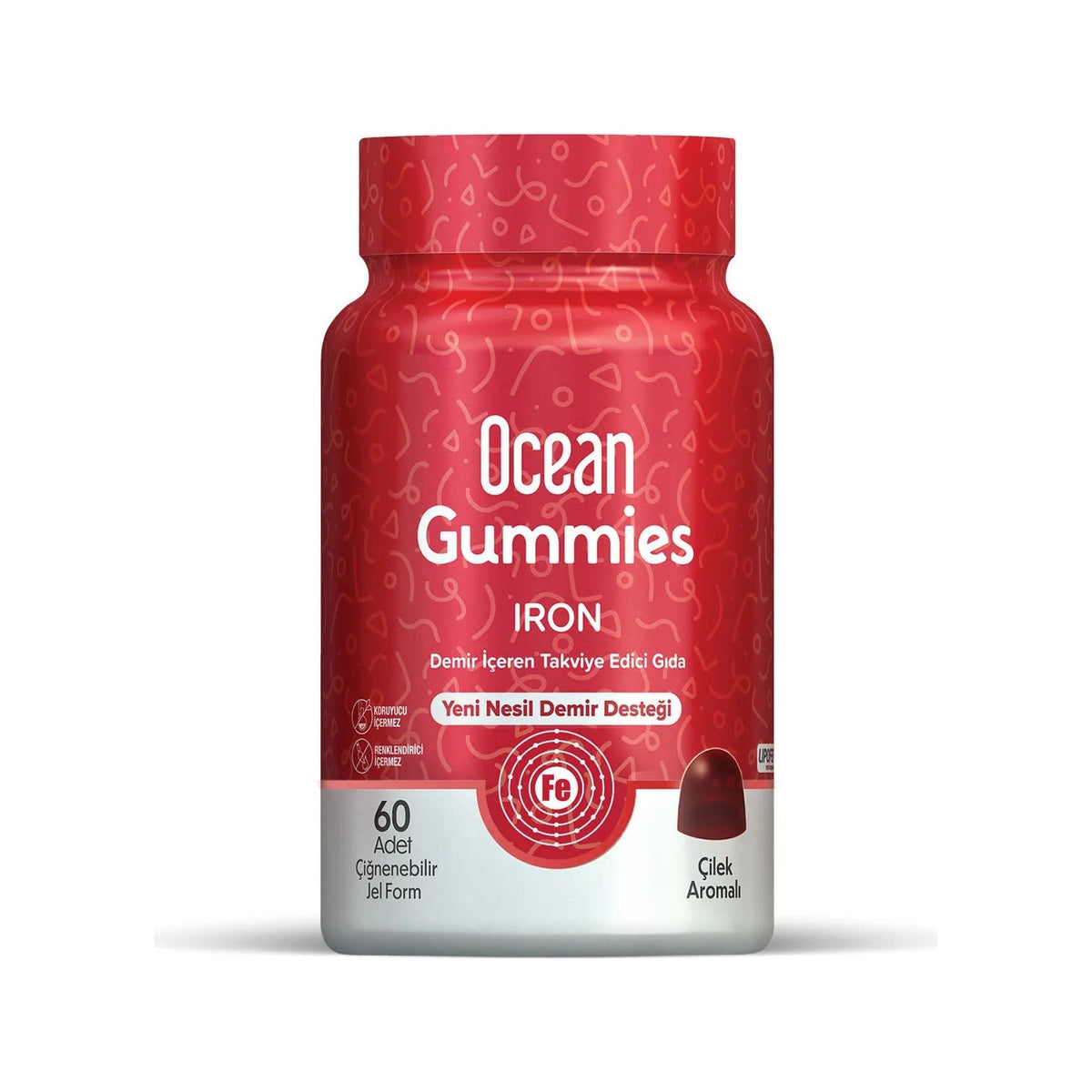 Orzax Ocean Gummies Iron Cignenebilir Jel Form 60 Pieces - MALLTURK