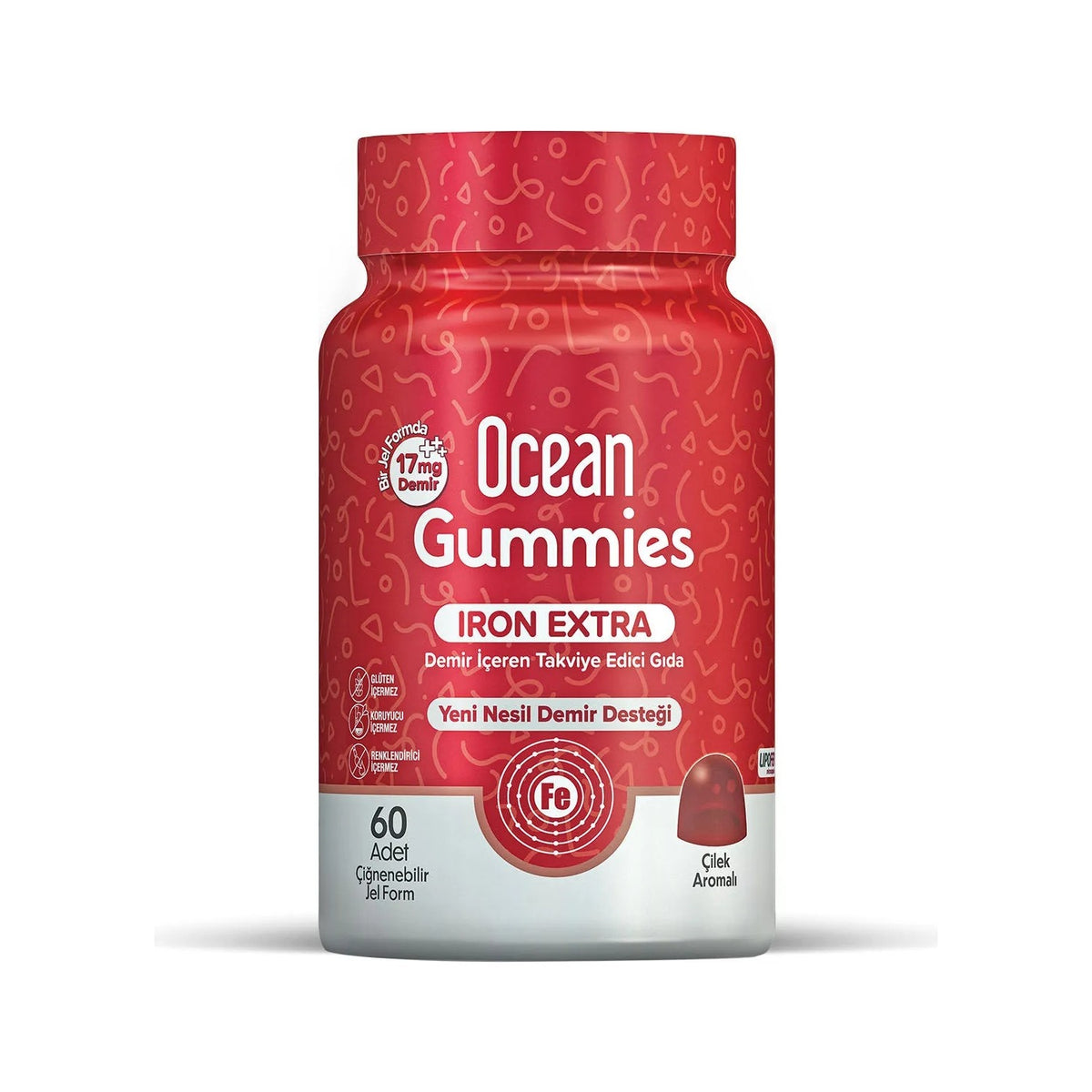 Orzax Ocean Gummies Iron Extra 60 Chewable Formu Iron with Dietary Supplement Turkey Origin - MALLTURK