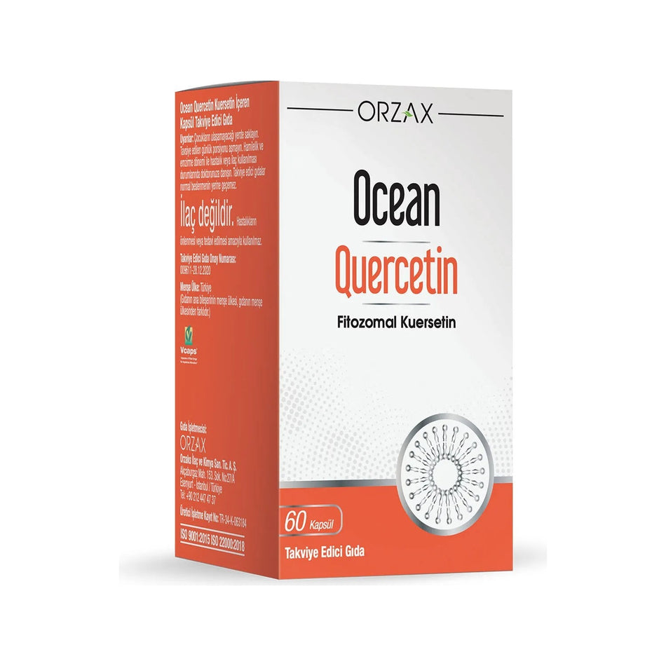 Orzax Ocean Quercetin 100 Mg 60 Capsule Turkey Origin Dietary Supplement Fitozomal Kuersetin - MALLTURK