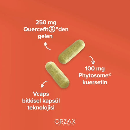 Orzax Ocean Quercetin 100 Mg 60 Capsule Turkey Origin Dietary Supplement Fitozomal Kuersetin - MALLTURK