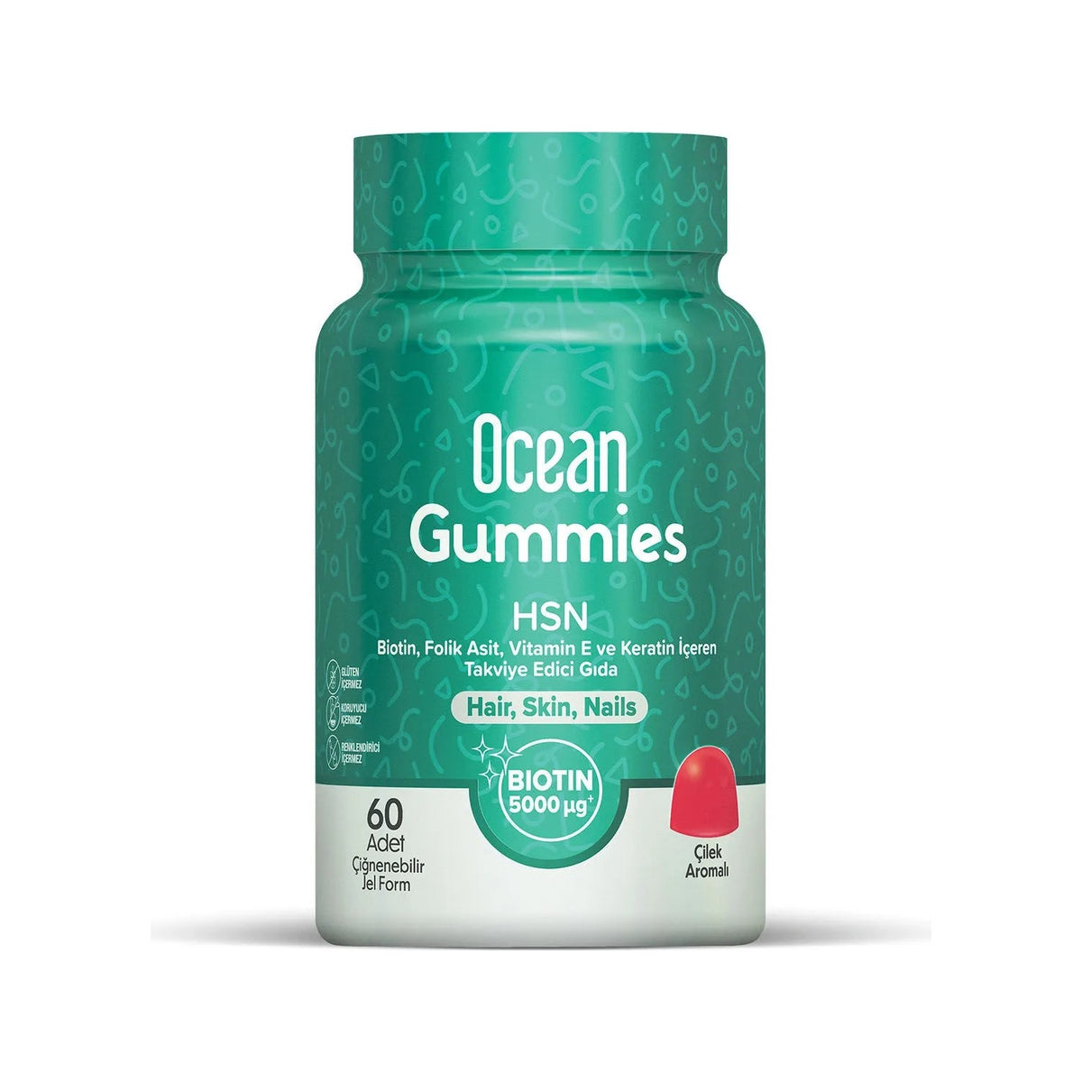 Orzax Ocean HSN 60 Pieces Biotin Folik Asit Keratin with Cignenebilir Jel Form - MALLTURK