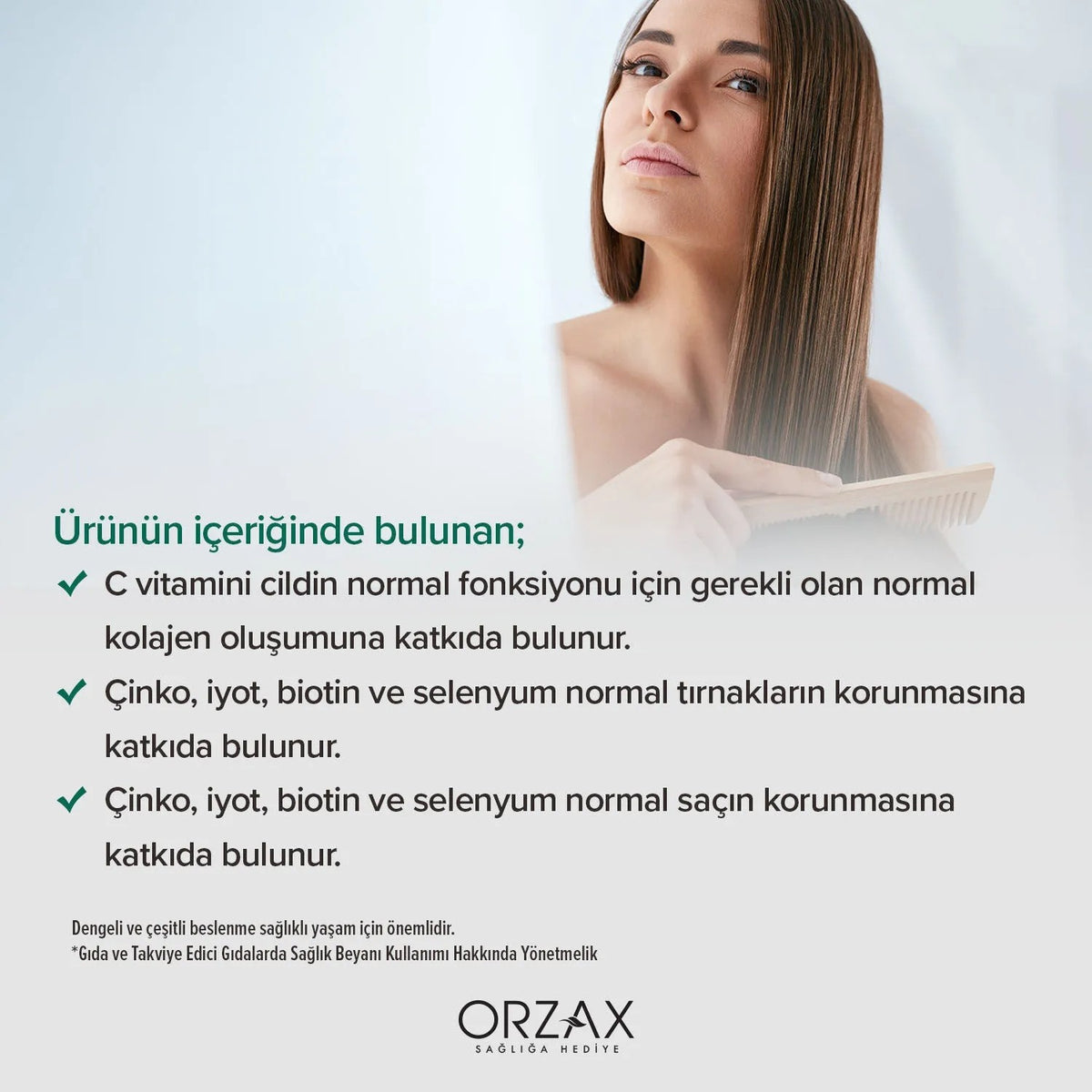 Orzax Ocean HSN 60 Pieces Biotin Folik Asit Keratin with Cignenebilir Jel Form - MALLTURK