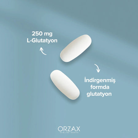 Orzax Ocean L-Glutatyon 250 mg 30 Tablet Dogal with Immune Support Destekli Dietary Supplement - MALLTURK