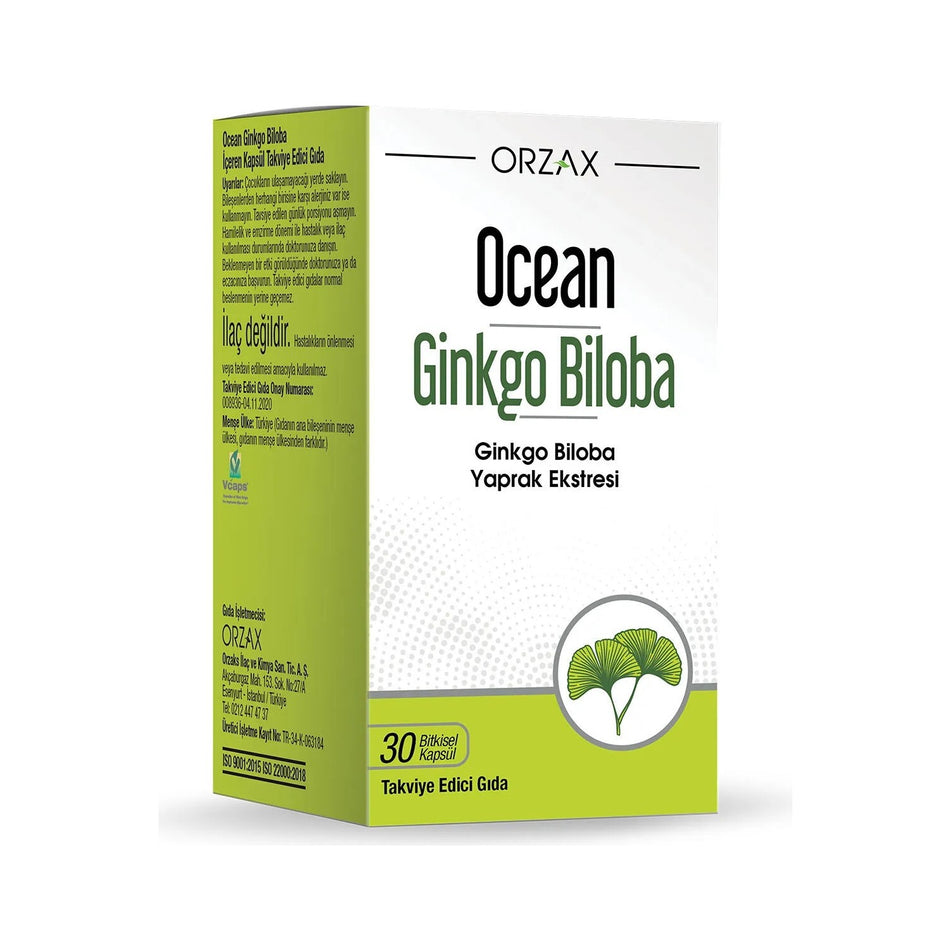 Orzax Ocean Ginkgo Biloba 30 Capsule - MALLTURK