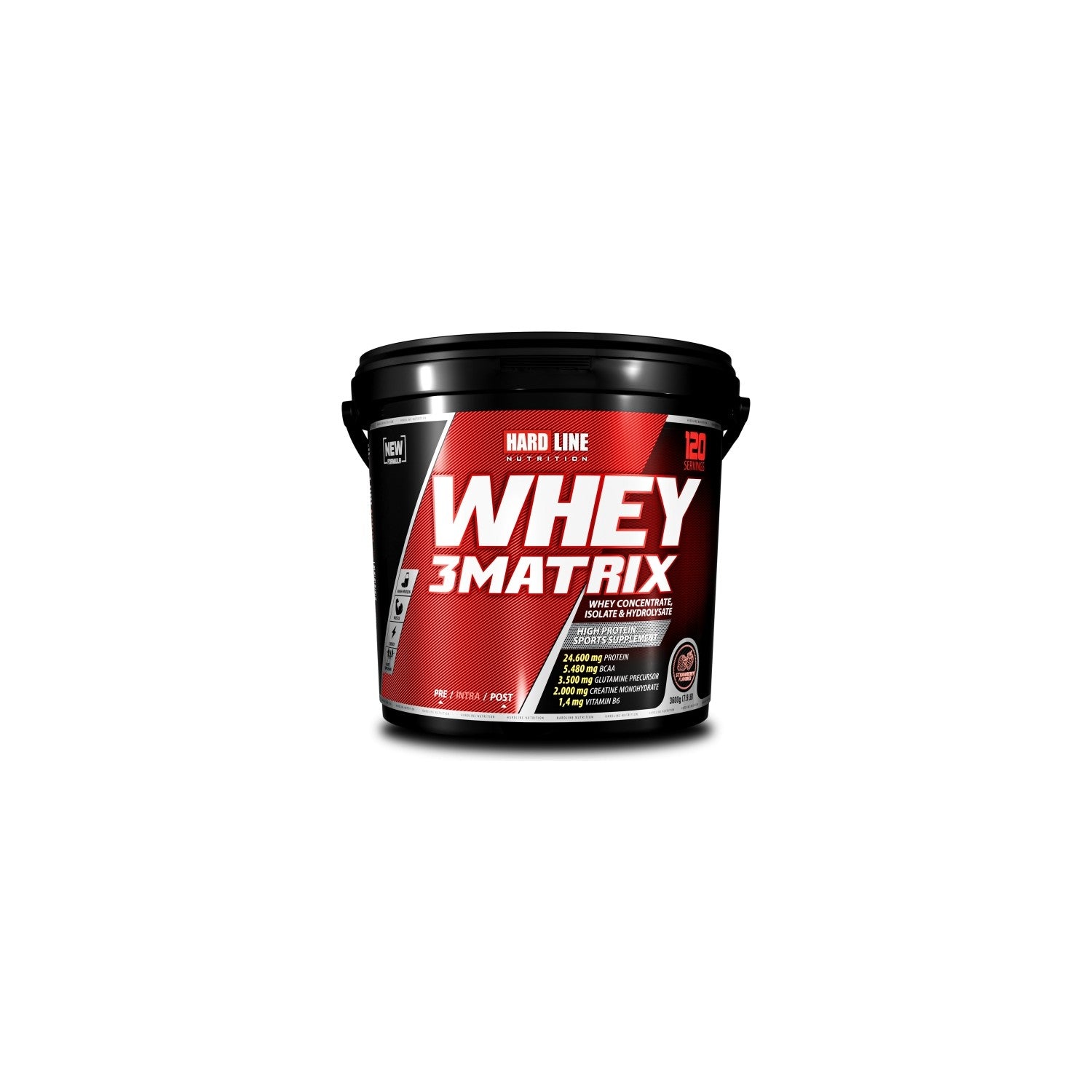 Hardline Nutrition Whey 3matrix Strawberry Flavored Protein Powder 3600 gr - MALLTURK