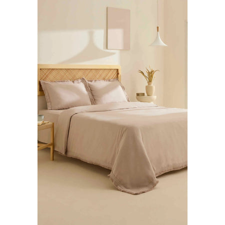 Karaca Home Helios %100 Cotton Double Duvet Cover Set Stone - MALLTURK