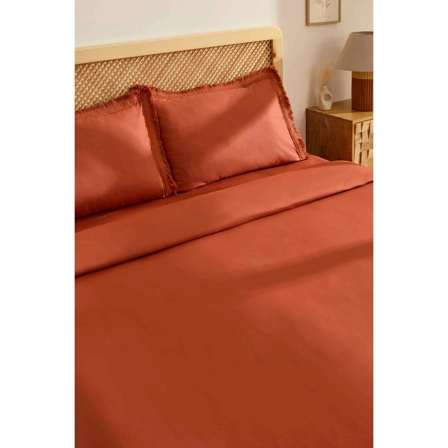 Karaca Home Helios %100 Cotton Double Duvet Cover Set Terra Cota - MALLTURK