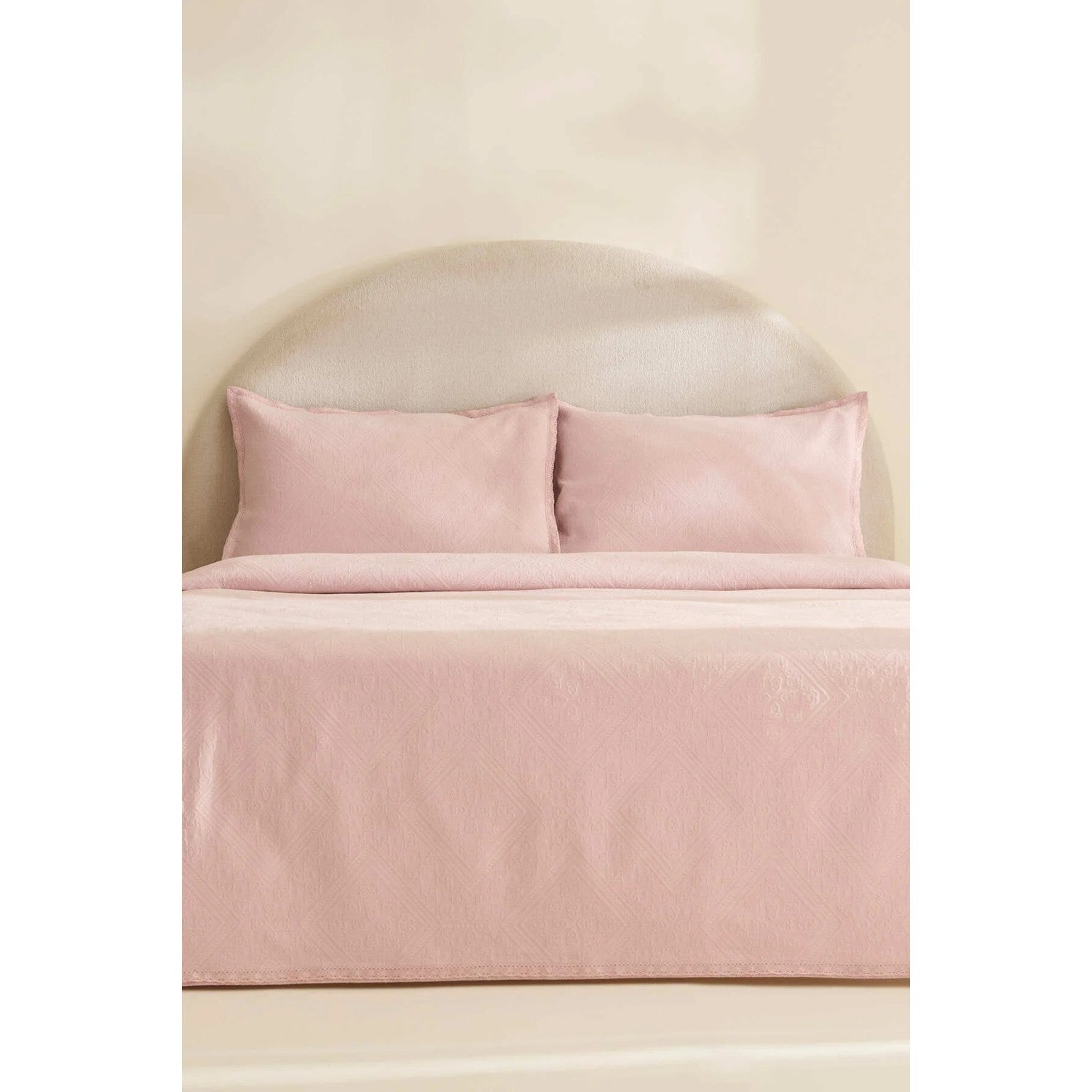 Karaca Home Adelia Fistolu Double Bedspread Set Powder Pink - MALLTURK