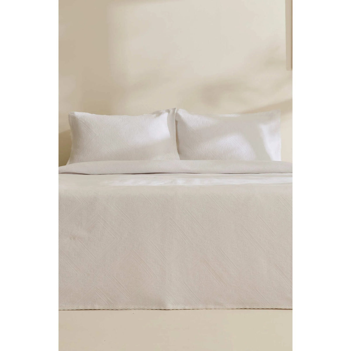 Karaca Home Adelia Frilled Double Bedspread Set White - MALLTURK