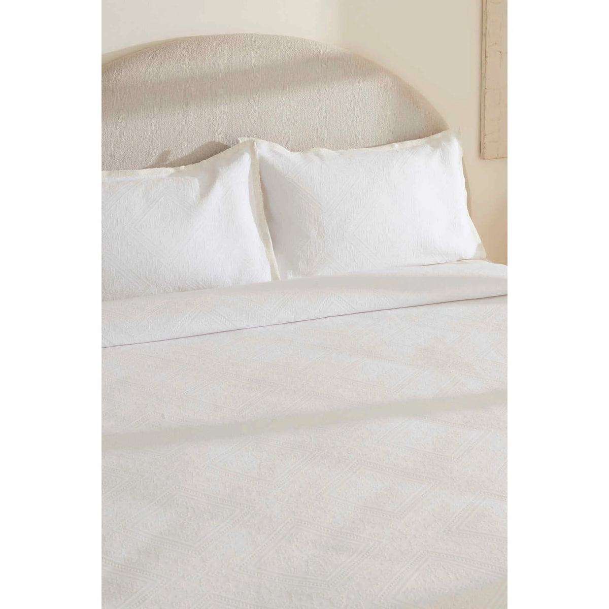 Karaca Home Adelia Frilled Double Bedspread Set White - MALLTURK
